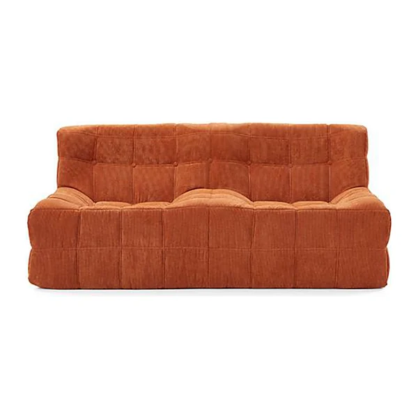 Canapé capitonné terracotta en mousse compressée, modèle T-206