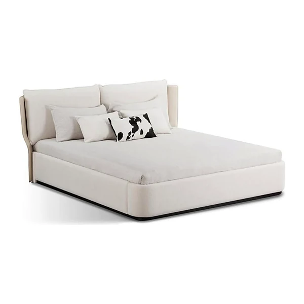 Lit rembourré crème, mobilier haut de gamme